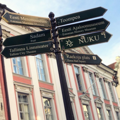 Sign post in Tallinn, Estonia